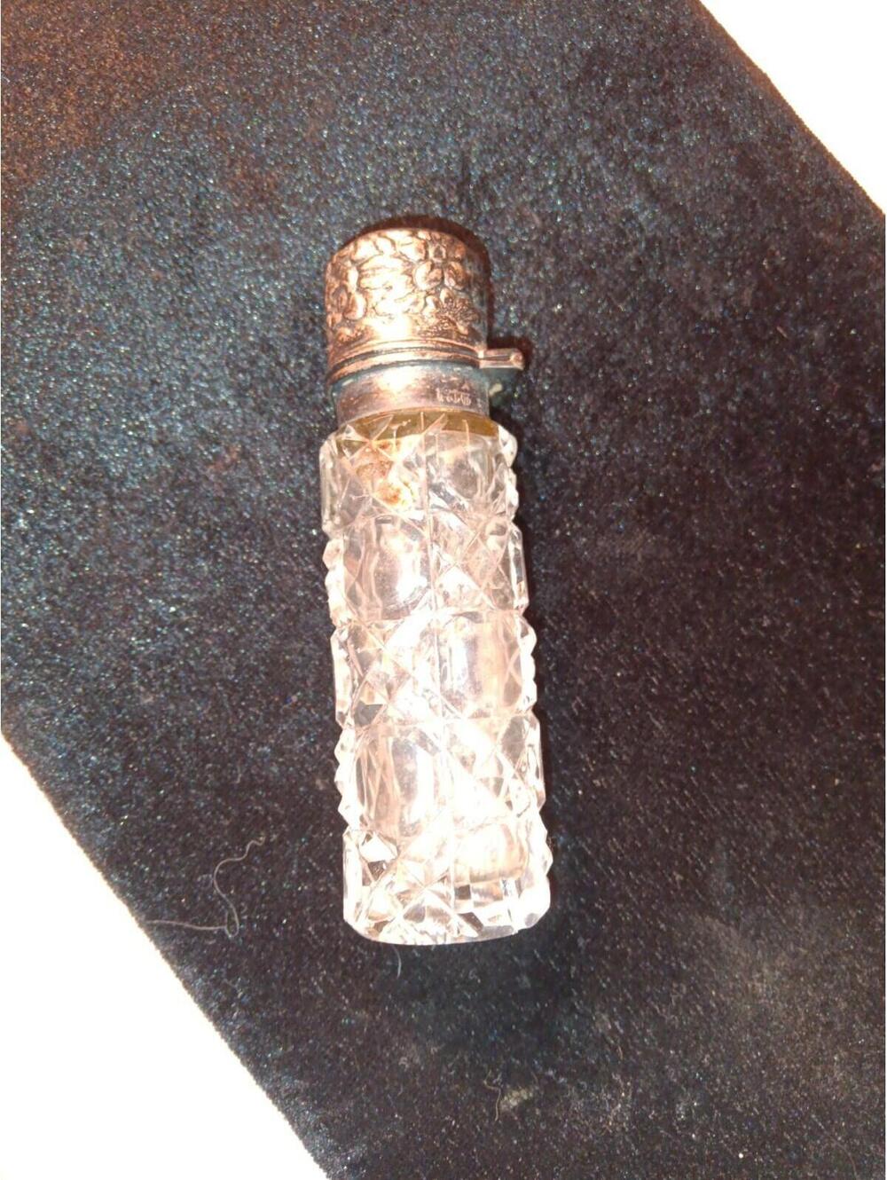 Antique Gorham Sterling Silver Cut Crystal Perfume Bottle H - 5 inch 925 Stopper
